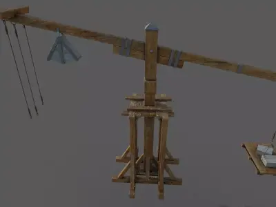 Crane Medieval 3D model Low-poly 3D model