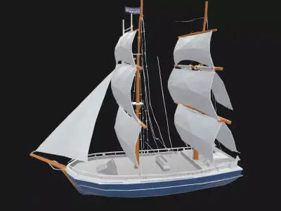 Low Poly Sailboat 3D Model 3D model