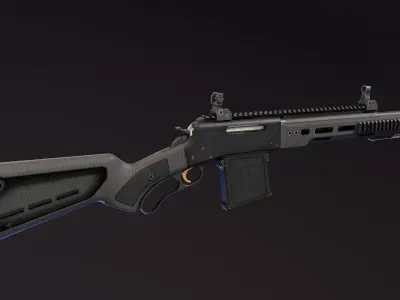 Browning BLR Rifle Low-poly 3D model