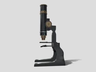 Antique Microscope Low-poly 3D model