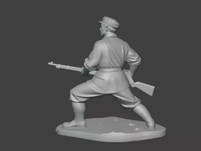 Military sculptures soldiers in battle 3D print model