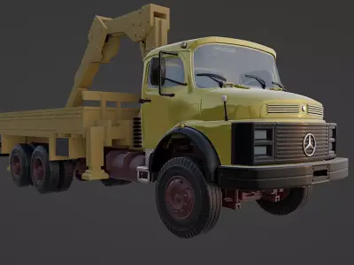 Mercedes Benz 2213 crane truck 3D print model
