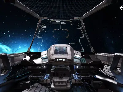  Spaceship Cockpit v1 Lowpoly PBR Low-poly 3D model