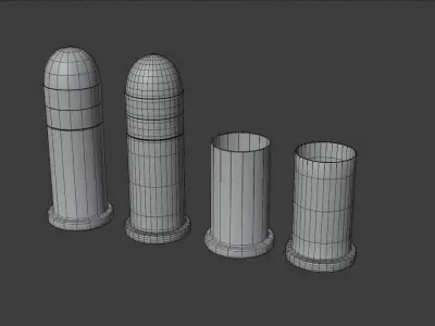 22 short caliber ammo Low-poly 3D model