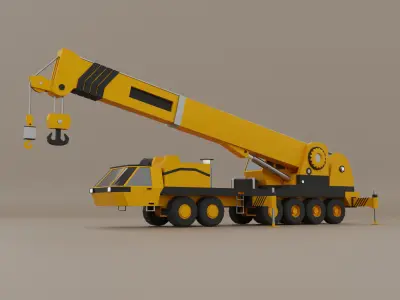 Mobile Crane Heavy Vehicle Low-poly 3D model