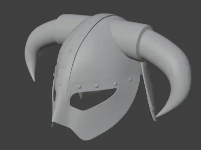 helmet remake low-medium poly model from the game skyrim Low-poly 3D model