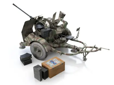 2cm Flak 38 with SD AH 51 - Trailer - FA81  3D model