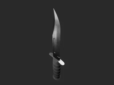 Hunting Knife Low-poly 3D model 6