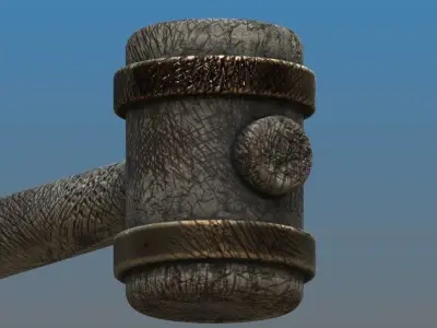 Medieval Hammer Low-poly 3D model get