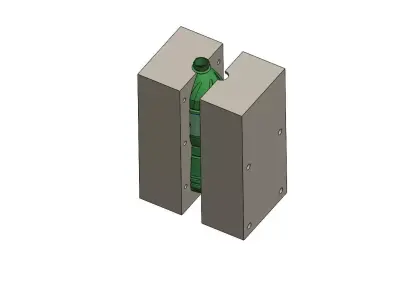 1500ml PET bottle and mould 3D model