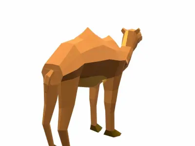 Camel Cartoon Low-poly 3D model
