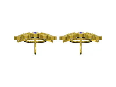 Antique Art Deco Vintage Diamond Earring 3D print model