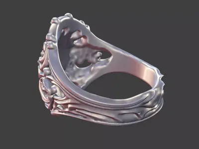 seashell inspired ocean ring jewelry 3D print model
