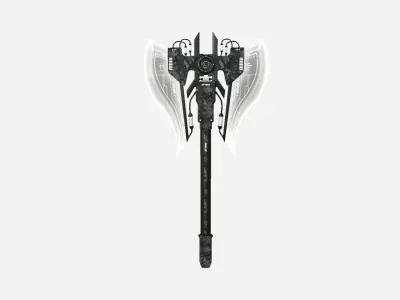 SciFi War Axe B09 Black Camo - Sci Fi Weapon Design Low-poly 3D model
