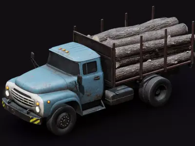 Logging Truck Low-poly 3D model