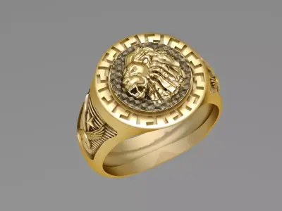 Lion and Eagle Ring  Free 3D print model purchase