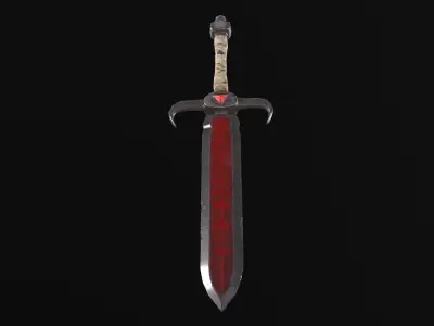 Dark Sword Low-poly 3D model 2
