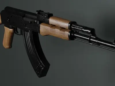 AAA Rifle AK-47 type 3 Low-poly 3D model