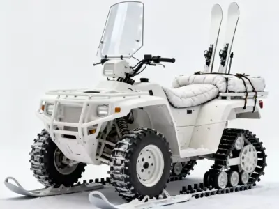 Arctic Reconnaissance ATV -Quad Bike- 3D Model Low-poly 3D model