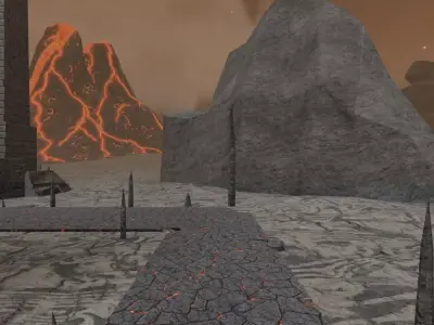 Volcanic Ruins Landscape 3D model