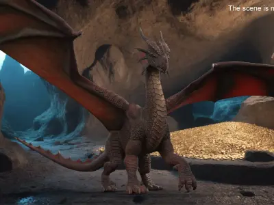 Dragon Fantasy Beast Standing 3D model