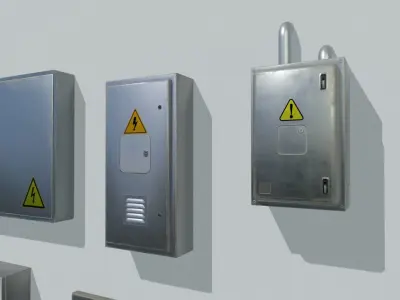 Electrical Box Pack 2 Low-poly 3D model