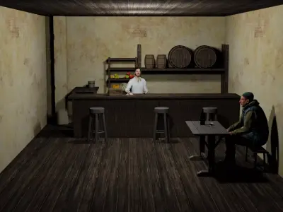 taberna antigua animada 3D model