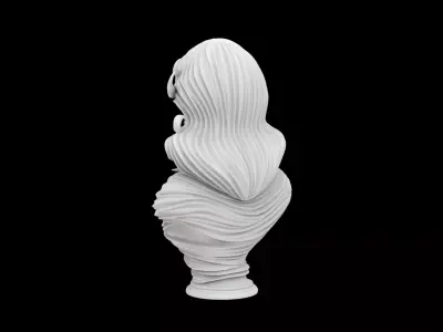Romantic Woman Bust Sculpture with Base for 3D Print 3D print model
