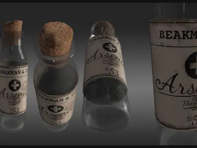 Plague Doctor Medicine Bottle Free low-poly 3D model