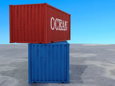 Container shipping Low-poly 3D model 5