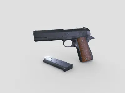 M1911 Pistol Low-poly PBR Free low-poly 3D model