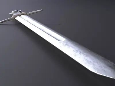 Knightly Sword Low-poly 3D model