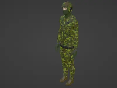 Soldier - II Low-poly 3D model