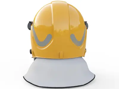 Fire Safety Helmet Low-poly 3D model