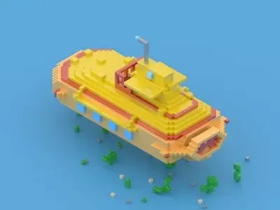 Yellow submarine 3D model