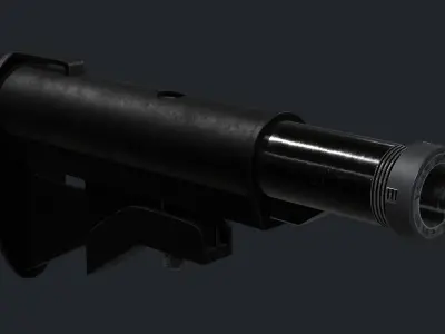 AR Buttstock Standard AR-15 rifle collapsible crane stock Low-poly 3D model