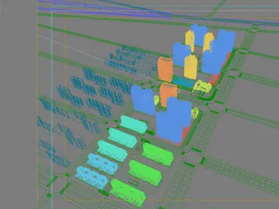 Architecture residential complex 3D model