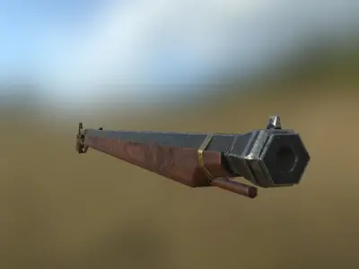 Tanegashima matchlock Free low-poly 3D model
