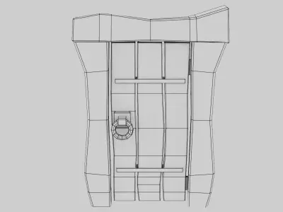 Stylized Wooden Door Low-poly 3D model