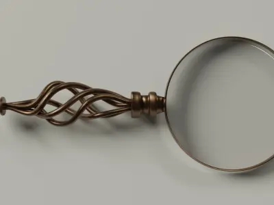 Antique bronze magnifying glass 3D-Modell 3D model