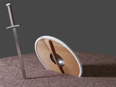 Sword and Shield 3D Model Blender 3D model