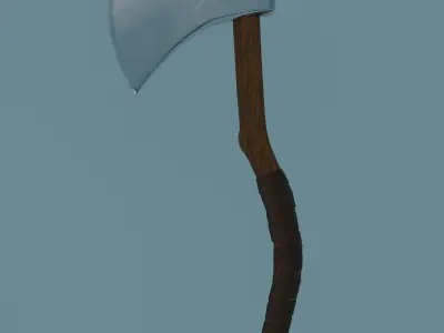 Stylized low poly axe Low-poly 3D model
