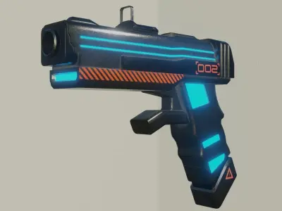 Sci-fi Pistol  Free low-poly 3D model purchase