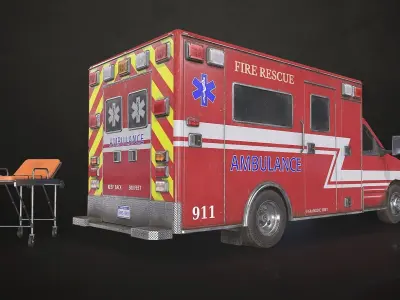 Ambulance Type 3 - V2 Low-poly 3D model