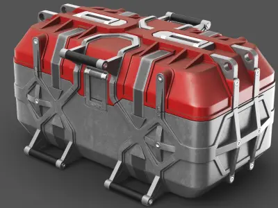 Detailed Sci Fi Container Red 3D model