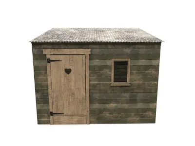 Old Wooden Shed Low-poly PBR Low-poly 3D model