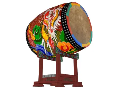 Asian style drum 01 3D model