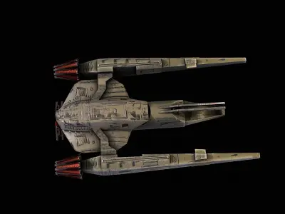 Spacecraft mini transporter 3 Low-poly 3D model