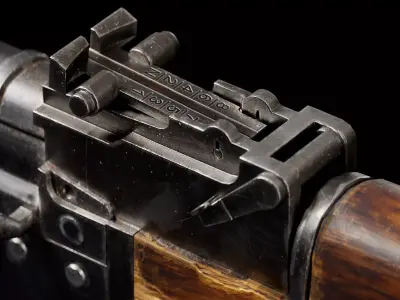 AK47 Gun Low-poly 3D model shop