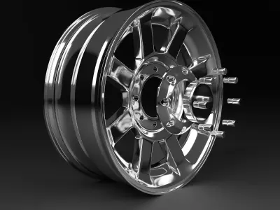 Wheel rim for SUV F250 F350 Low-poly 3D model